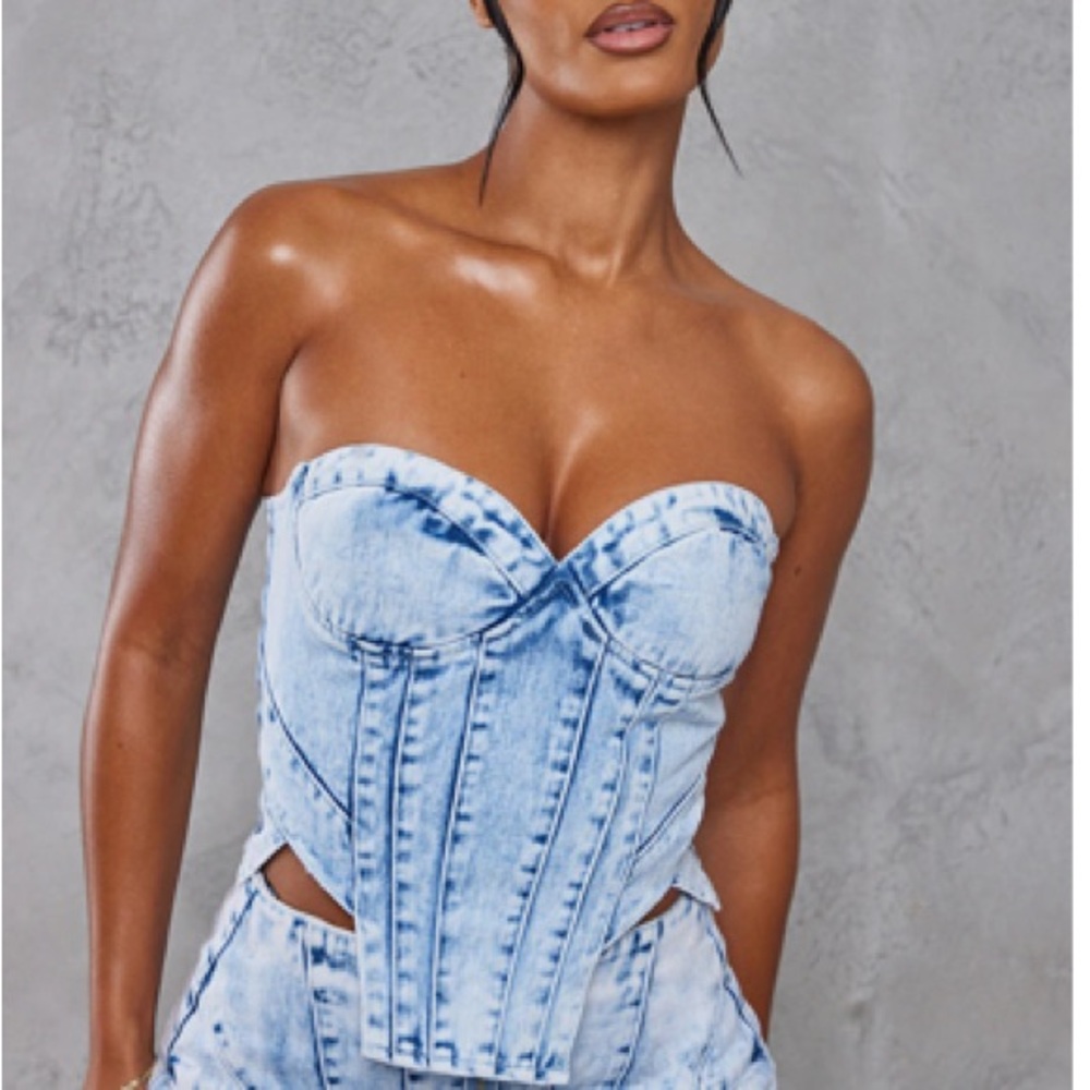 Denim Bustier Top